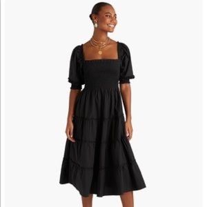 Hill House Home Nesli Nap Dress in Black Dot, XS